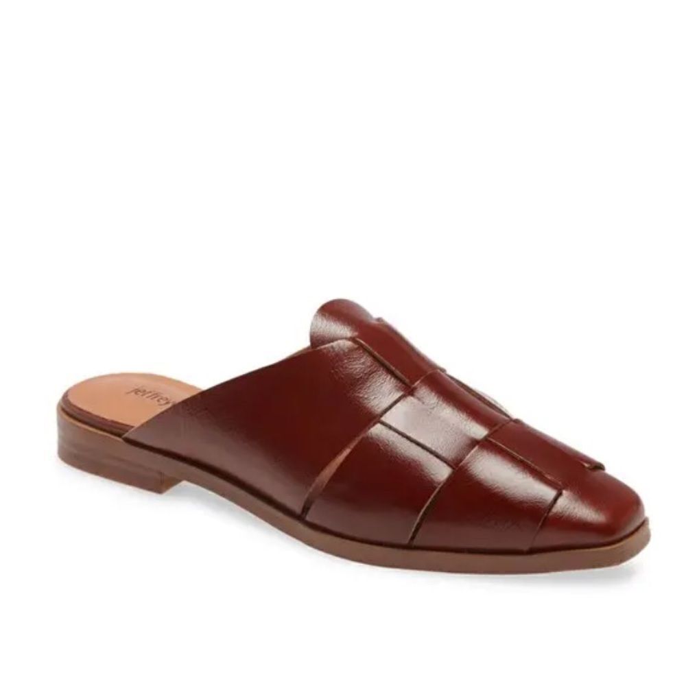 Jeffrey Campbell Brown Leather Woven Mule
